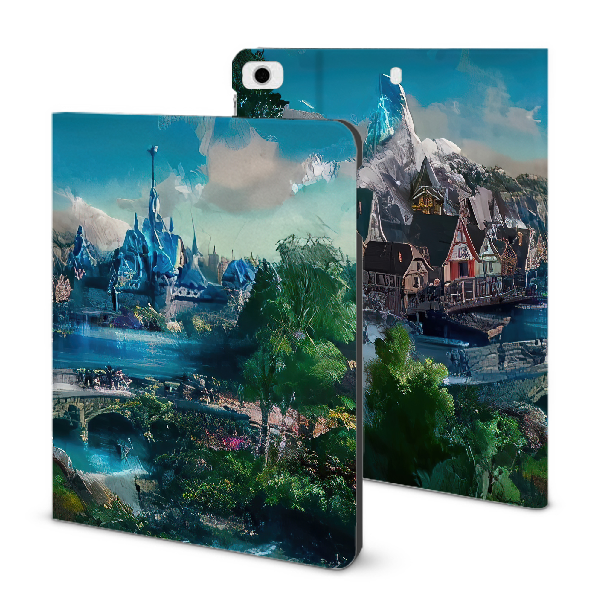 （画像用） アナと雪の女王 アンナ エルサ Frozen Anna Elsa IPad ケース ブック型 PUレザー TPU 耐衝撃 軽量 薄型 ペン収納なし 全面保護 IPad 各モデル対応